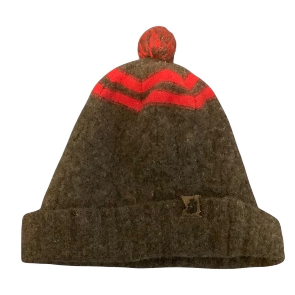 Goorin Bros. Wool Beanie Hat With Red Stripes & Pom Adult One Size
